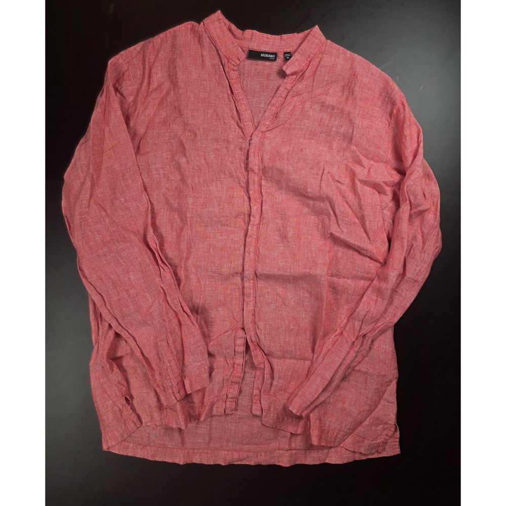 Murano 100% Linen Oversized Pink Salmon Tunic Top Women's Size XL